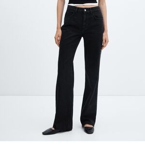 Mango Wideleg Mid-Rise Jeans